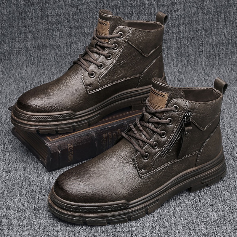 martin boots men‘s high top british style autumn and winter leather mid-top trendy men‘s shoes boots worker boot men‘s