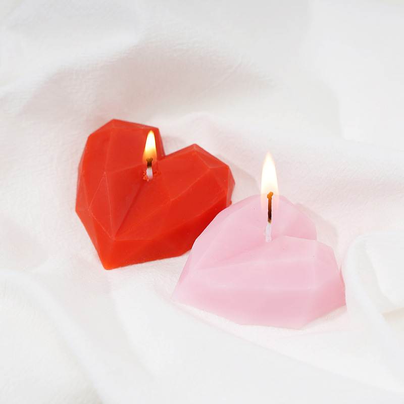 钻石爱心香薰蜡烛 外贸情人节造型摆件拍摄道具蜡烛氛围感-阿里巴巴