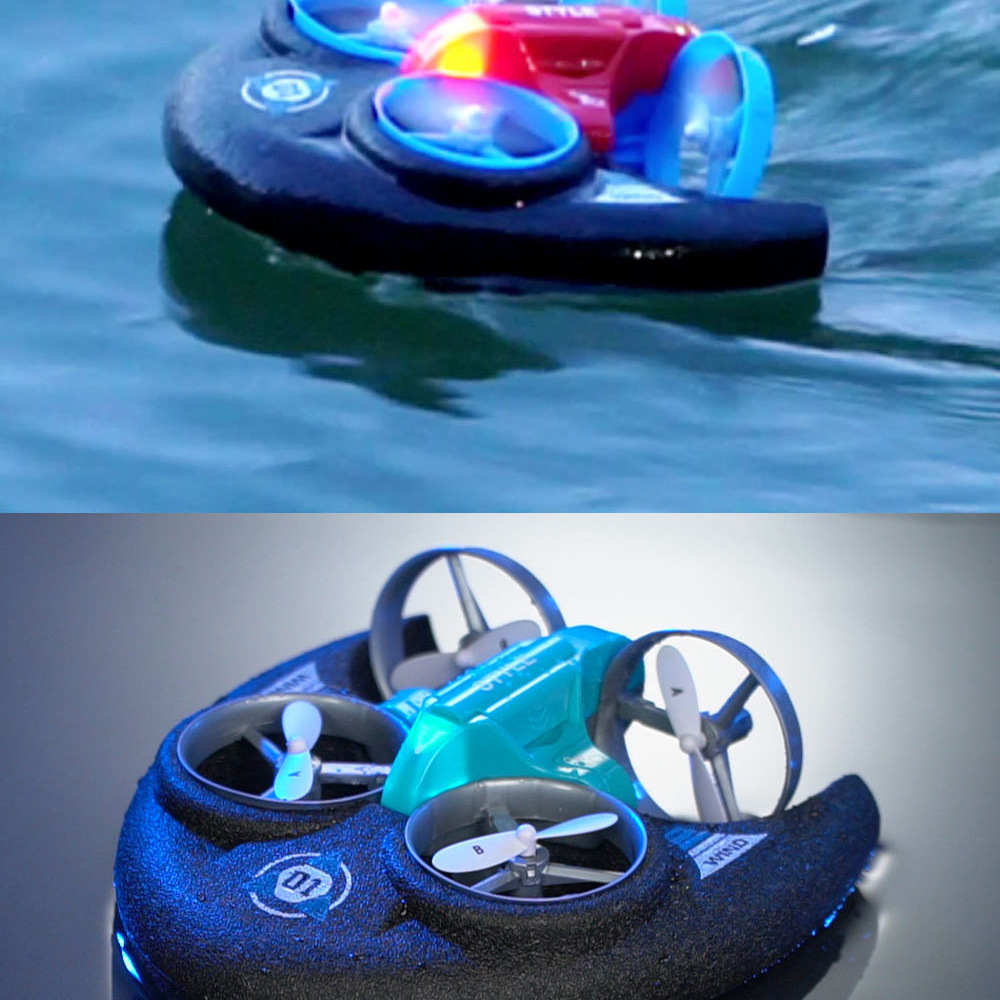 新品jjrc h101水陆空四轴飞行气垫船遥控车三合一迷你无人机玩具