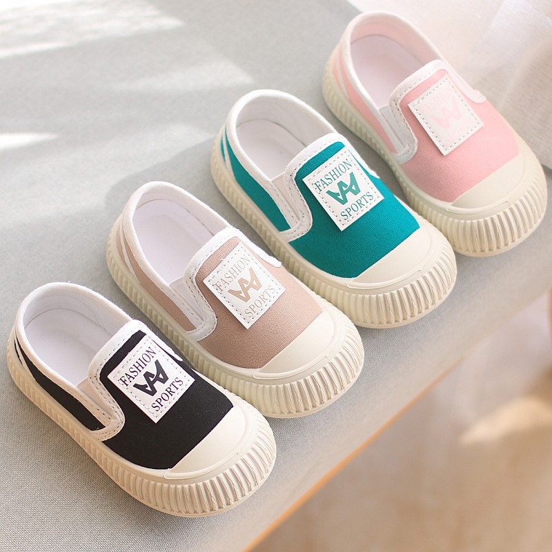 帆布鞋女童板鞋春秋季新款儿童休闲一脚蹬布鞋男童夏季宝宝休闲鞋