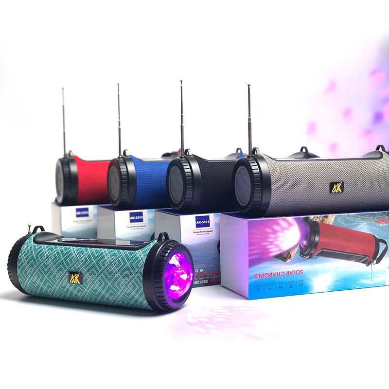 ak3313户外太阳能蓝牙音箱带激光舞台灯家庭ktv彩灯迷你小音响