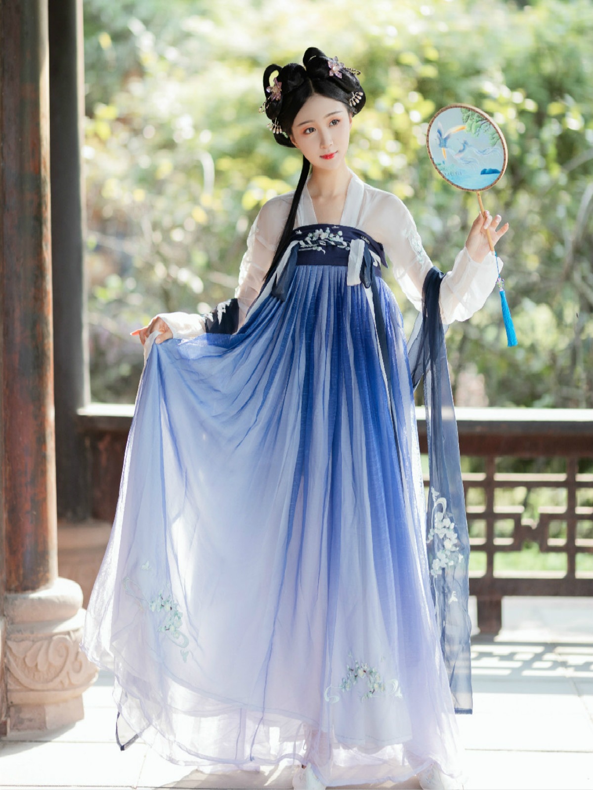 汉服女中国风超仙古装齐胸襦裙汉服学生中国风刺绣全套日常夏
