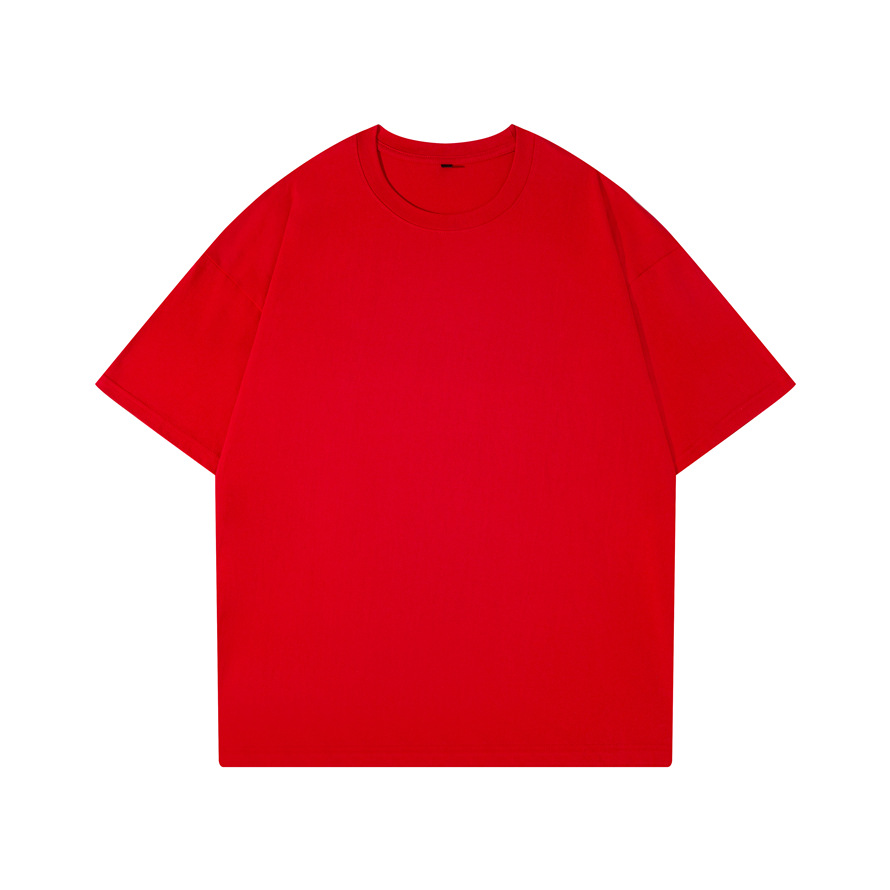 210克重磅纯棉宽松落肩五分袖t恤圆领男女中性慵懒风潮牌中袖上衣