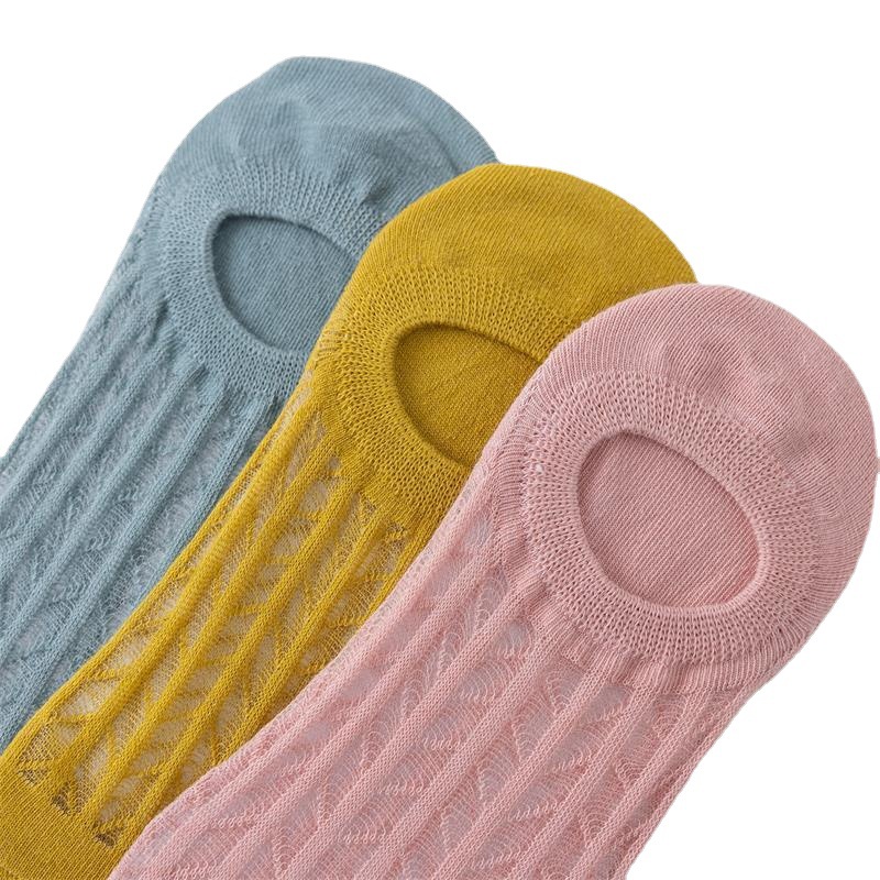 Women's Socks Summer Mesh Stockings Hollow Invisible Japanese Socks Low-Cut Breathable Thin Silicone Anti-off Crystal Socks