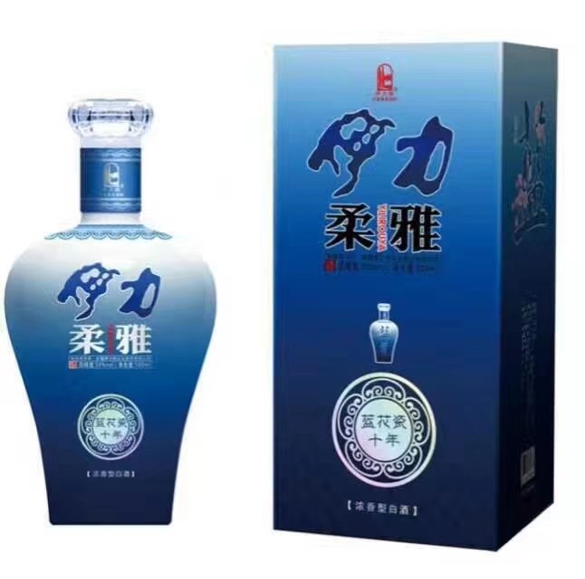 新疆伊犁伊力特伊力柔雅蓝花瓷十年50度500ml绵柔型白酒整箱6瓶