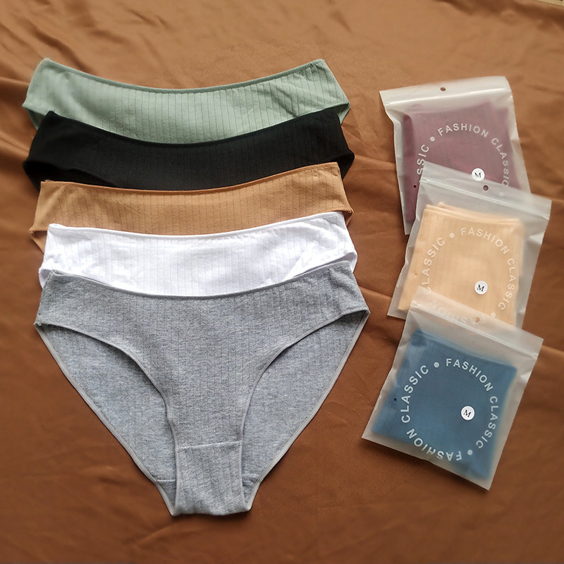 外贸低腰内裤女纯棉柔软透气大码女内裤纯棉高弹针织跨境内裤批发
