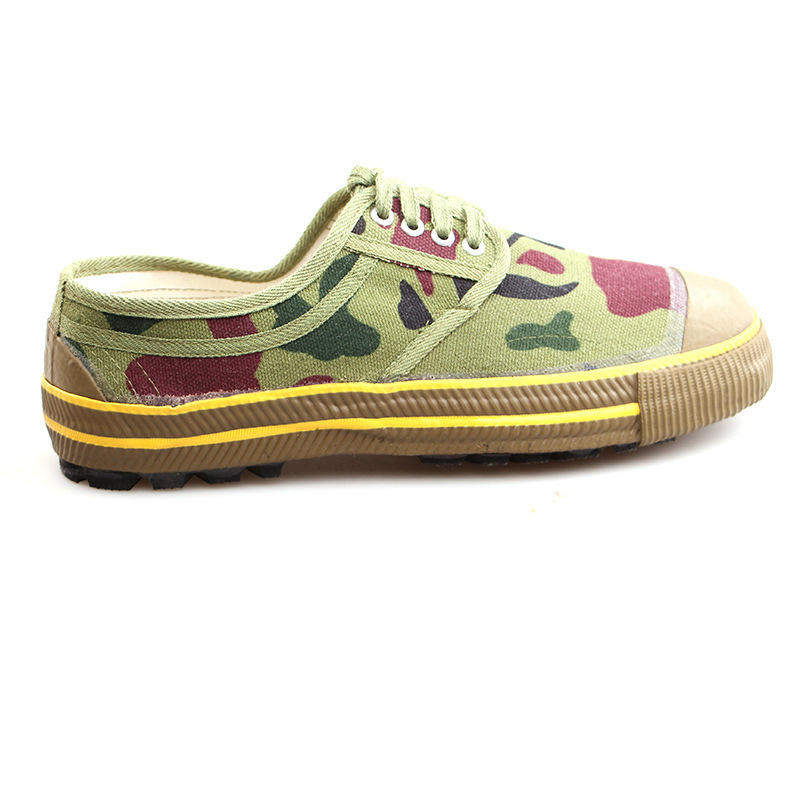 3539大花低帮解放鞋批发军训鞋黄球鞋劳保迷彩防滑防臭工装作训鞋