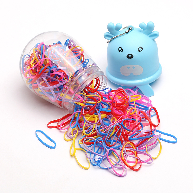 Korean Style Children's Bead Necklace Deer Bottle Disposable Rubber Band Continuously Pulled Small Rubber Band Variety of Shapes Hair Ring Hair Rope Female