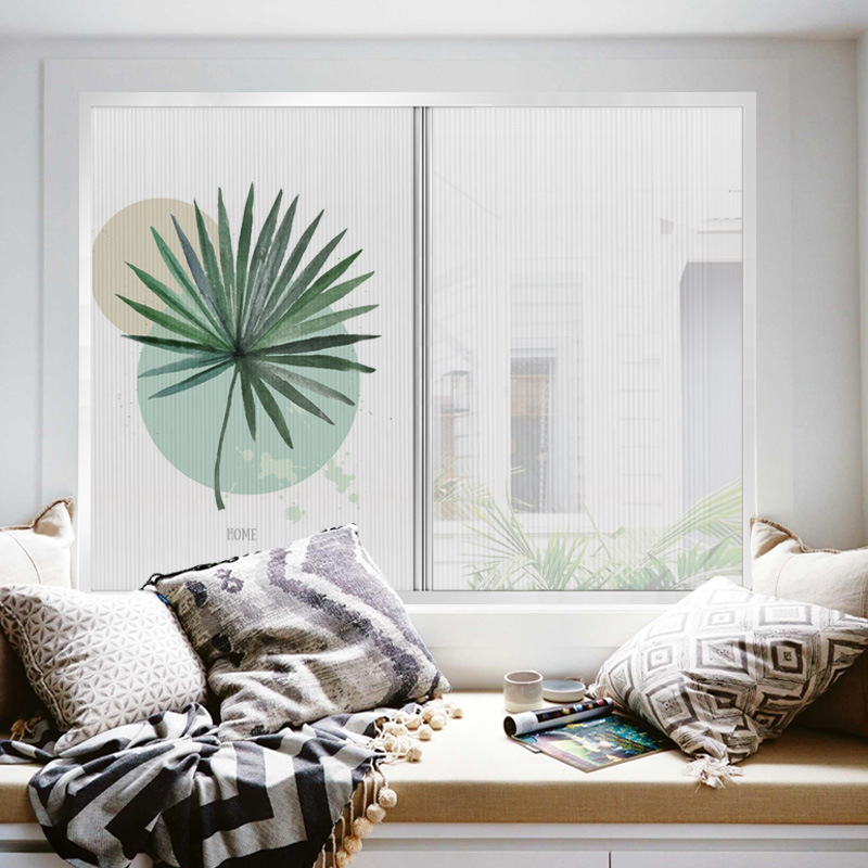 优诗曼隐形遮阳帘纱窗帘防蚊日夜两用推拉遮光帘蜂巢帘可免打孔