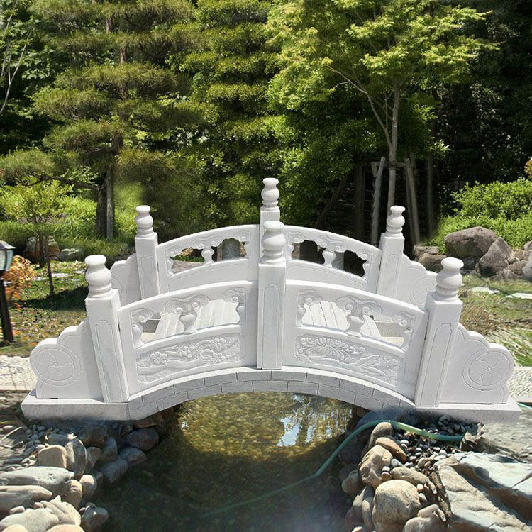 石雕石桥汉白玉小石桥公园别墅庭院花园饭店户外景观中式桥石拱桥