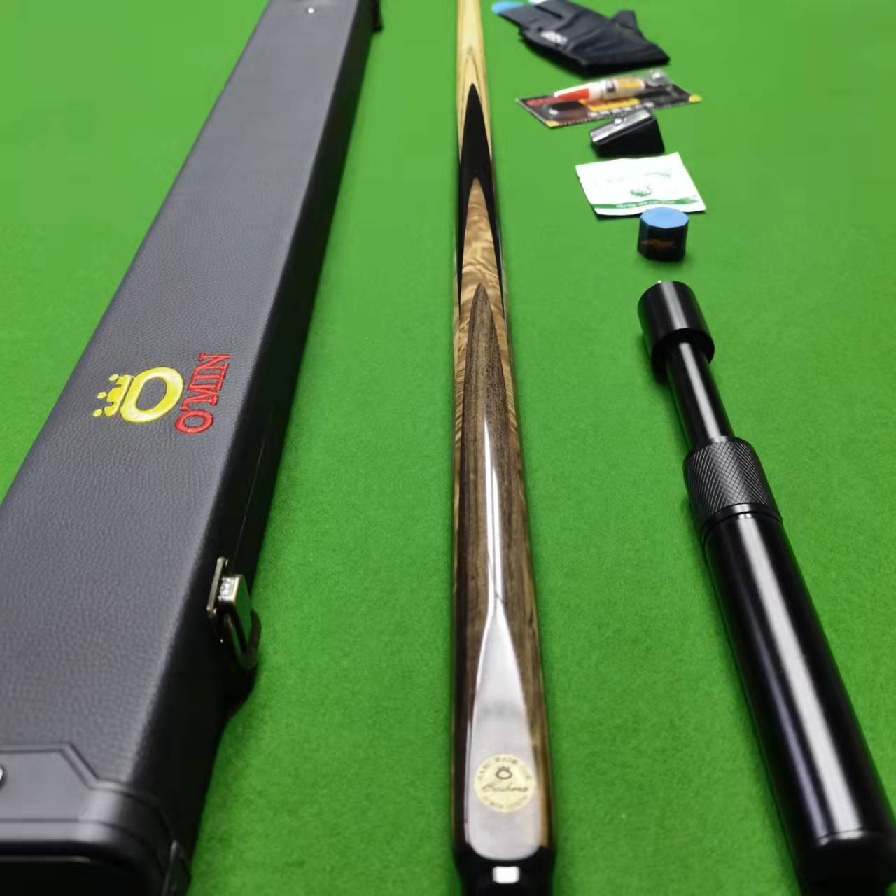 omin奥秘眼镜蛇台球杆英式斯诺克小头杆套装中式黑八单节通杆10mm