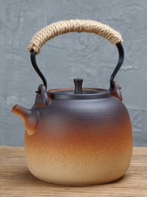 家用煮茶炉陶土壶功夫烧水壶窑变陶瓷茶壶提粱耐高温单个煤气明火
