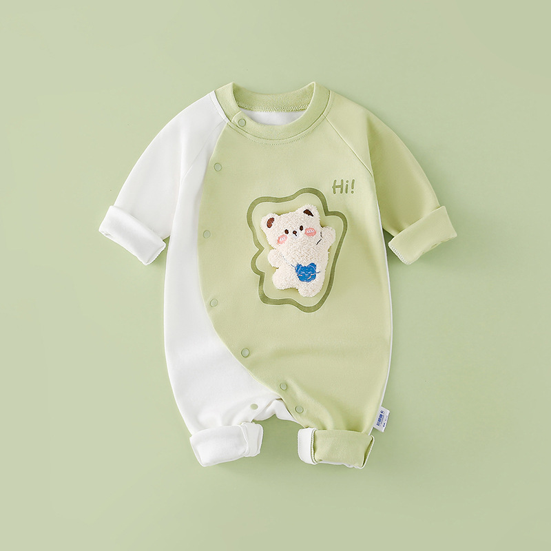 Newborn Baby Clothes Spring and Autumn Full Moon Baby Cotton Jumpsuit Men's and Women's Romper Long Sleeve Romper Cute