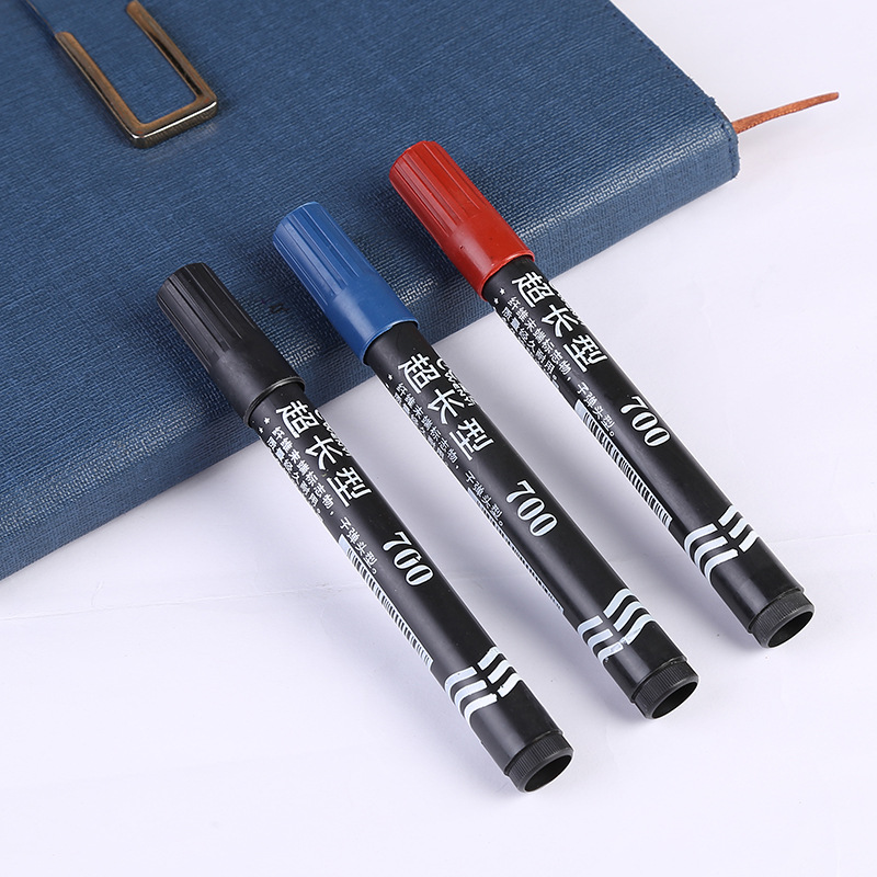 700不易脱色油性记号笔 签字笔唛头马克笔红蓝黑色大头笔现货批发