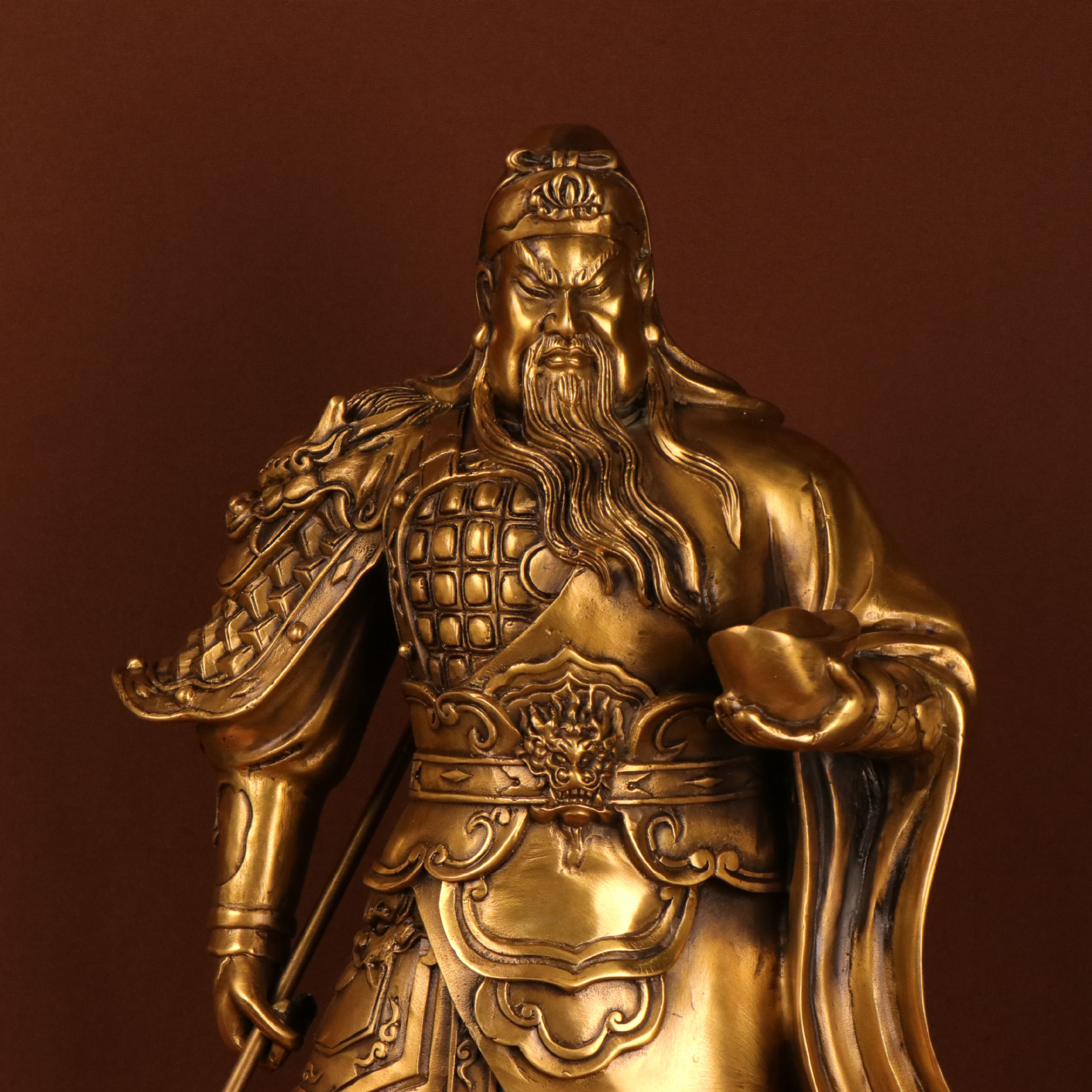 杨铜记 纯铜关公铜武财神 新托宝关公 提刀关公 关二爷铜象 厂家