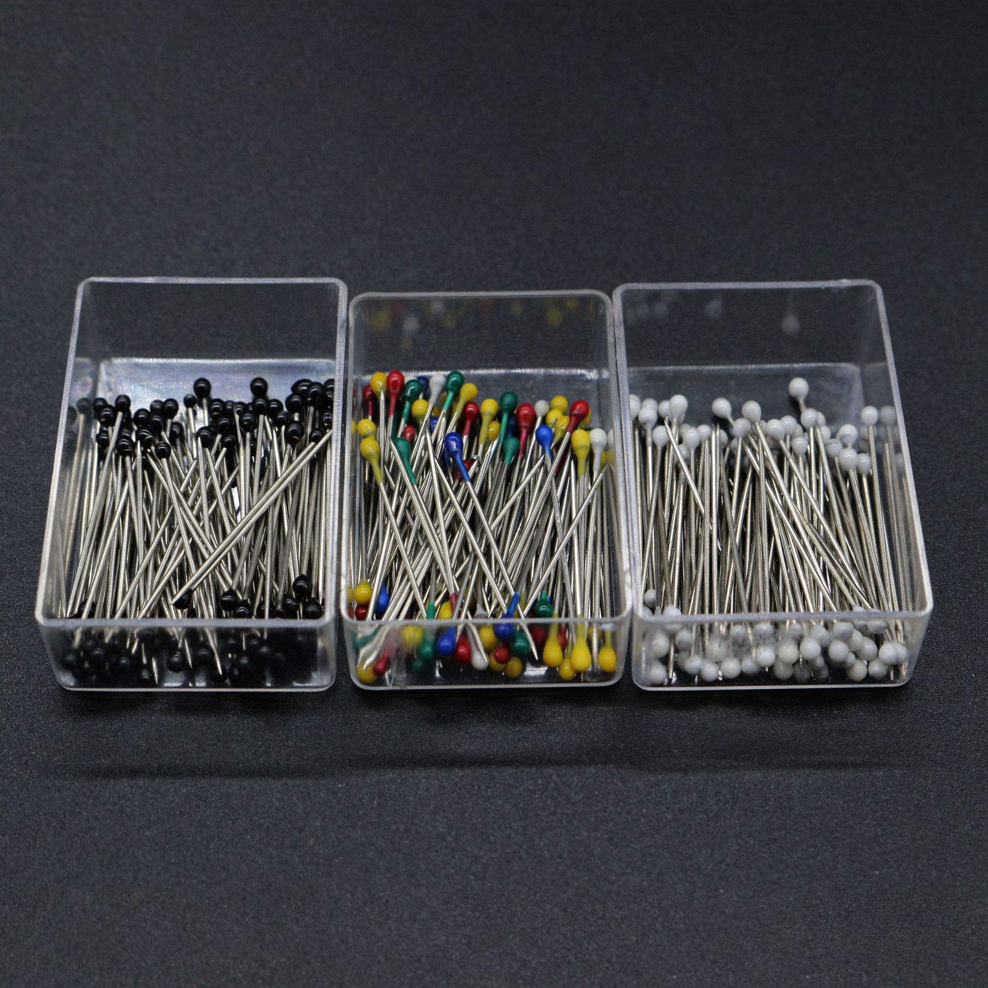 塑料胶头针2*26mm白色彩色圆头针定位针盒装大头针塑胶固定针珠针