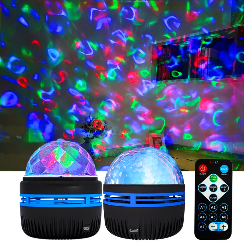 new water pattern star light usb voice control magic ball self-walking stage lighting ambience light remote control water ripple projection lamp