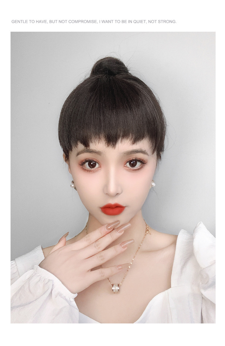 真发刘海假发女狗啃漫画空气假刘海自然前额网红隐形无痕贴假发片