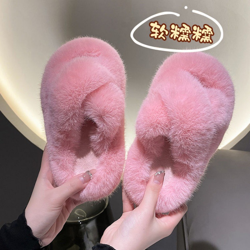 Girls' Slipper Children's Cotton Slippers 2023 Autumn and Winter Non-Slip Plush Outer Wear Korean New Home Baby Cotton Shoes