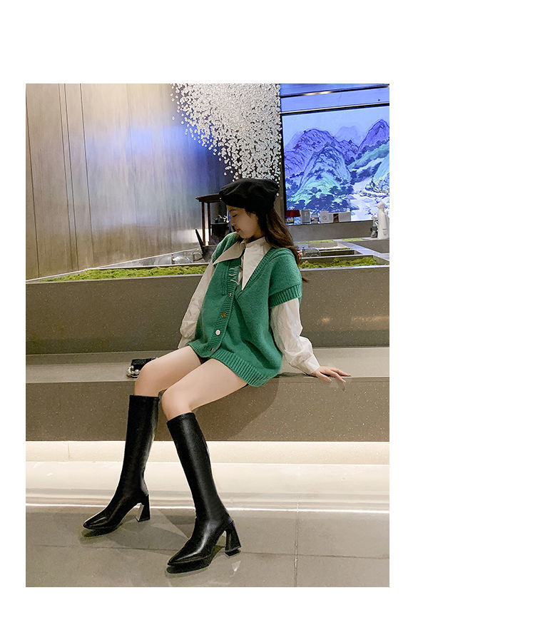 长靴女过膝高筒骑士靴批发年春秋单靴粗跟皮靴瘦瘦长筒马丁靴