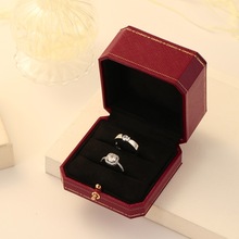 结婚对戒婚礼现场用仿真钻石戒指一对一克拉假钻戒婚戒道具仪式感