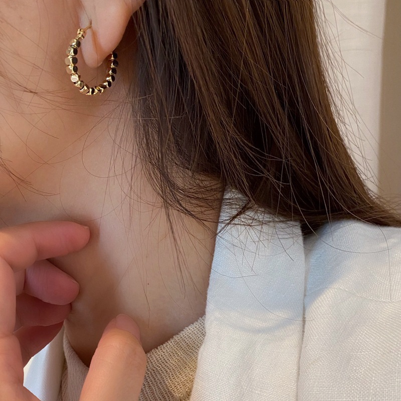 Ear Studs 14K Real Gold New Korean Dongdaemun Graceful Online Influencer Ins Ear Clip Frosty Style Earrings Ear Ring Wholesale Women