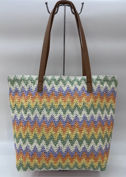 Spot Wave Straw Bag