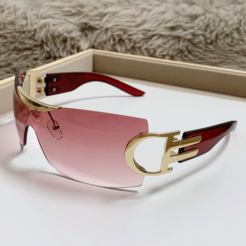 Large Frame Outdoor Sunglasses 2023 New Y2g Cross-Border Frameless Future Technology Sense Fashion Sports Personalized Sunglasses