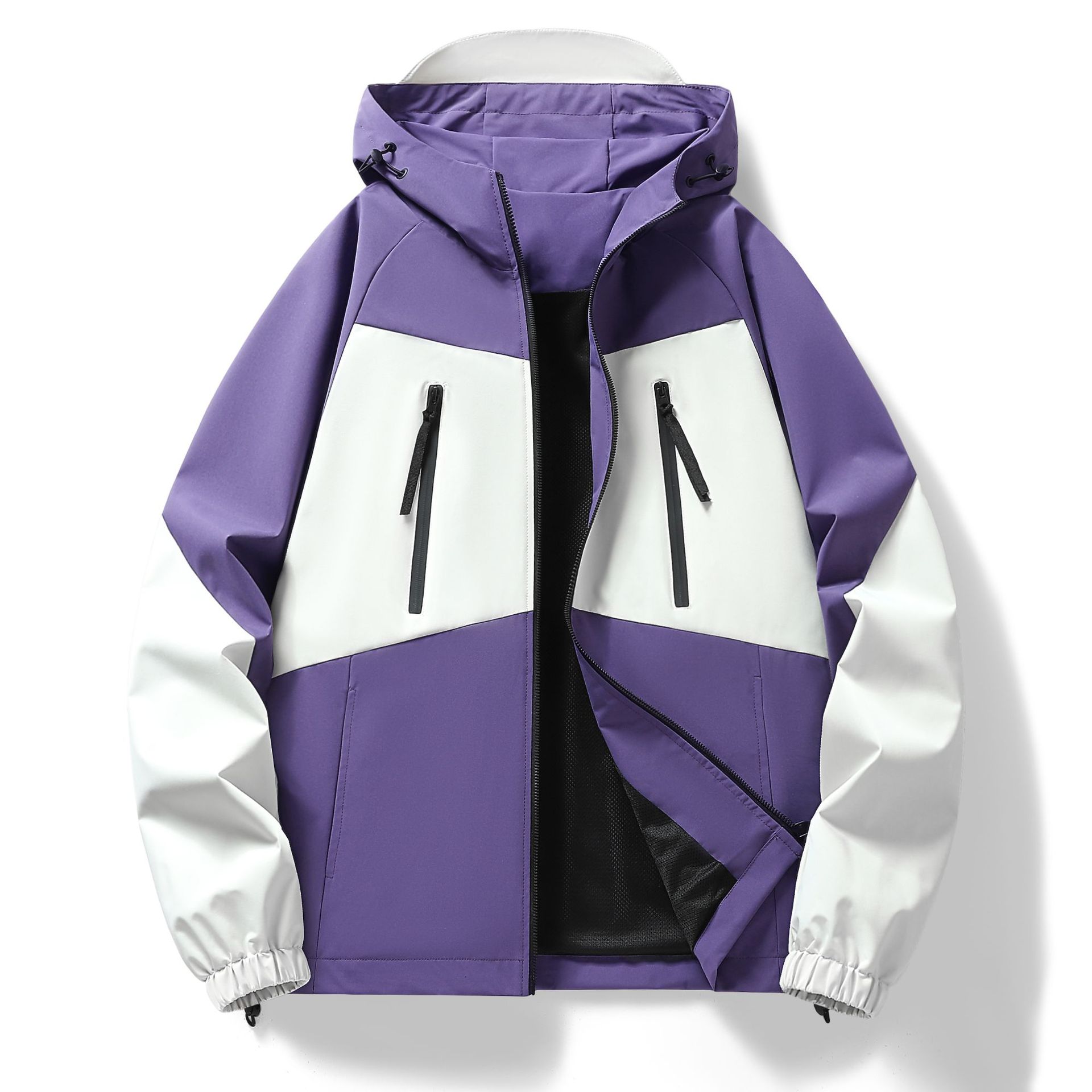 韩国潮流防风夹克外套男女防波水户外爬山跑步运动冲锋衣男女同款