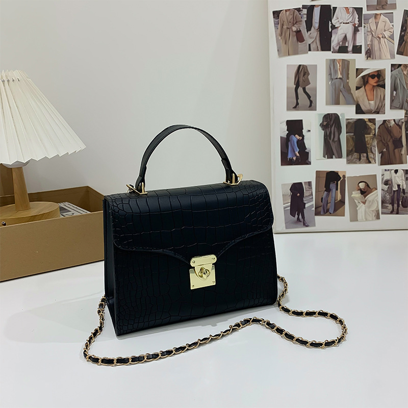 Simple Crossbody Bag Women's Personalized Lock Small Square Bag 2022 Fashionable Korean Style Elegant Shopping Shoulder Bag