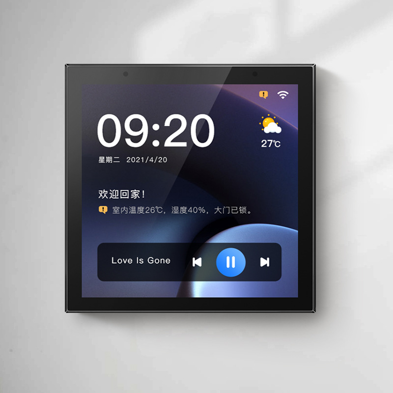 涂鸦智能4寸控制面板智/能中控智能背景音乐主机涂鸦智 能中控屏