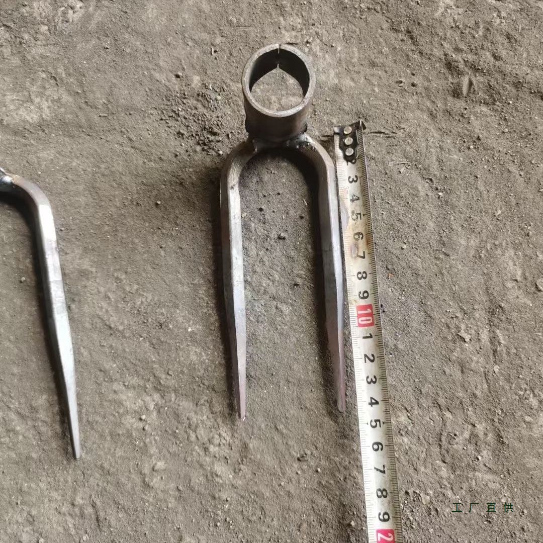 农用手工锻打锄头翻地松土工具种菜家用挖地多功能锰钢二齿锄耙子