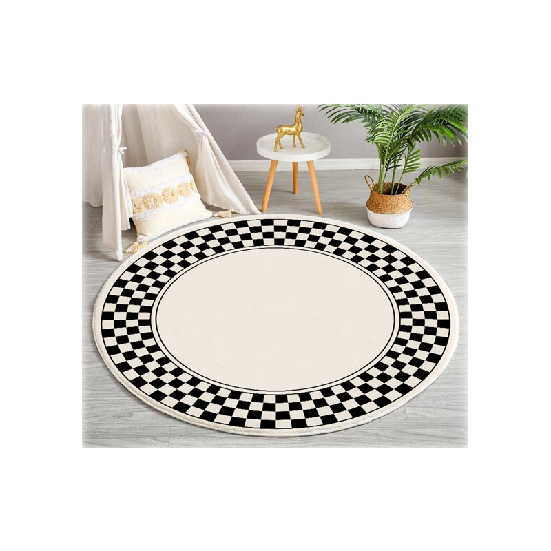 Thickened Cashmere-like round Carpet Living Room Coffee Table Carpet Internet Celebrity Hanging Basket Foot Mat Household Bedside Blanket Computer Chair Floor Mat