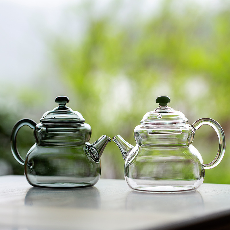 日式透明耐热玻璃茶壶家用绿茶花茶白茶泡茶器功夫茶具过滤小单壶