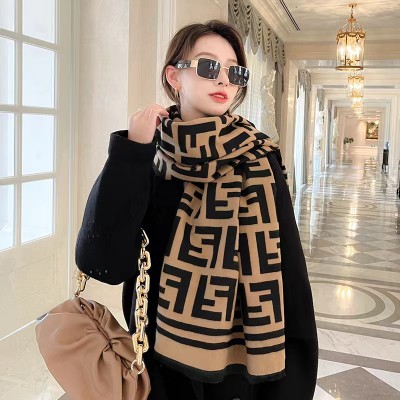 New Autumn and Winter Versatile Artificial Cashmere Scarf Female G Word Fashion Trending Warm Double-Sided Shawl Factory Wholesale