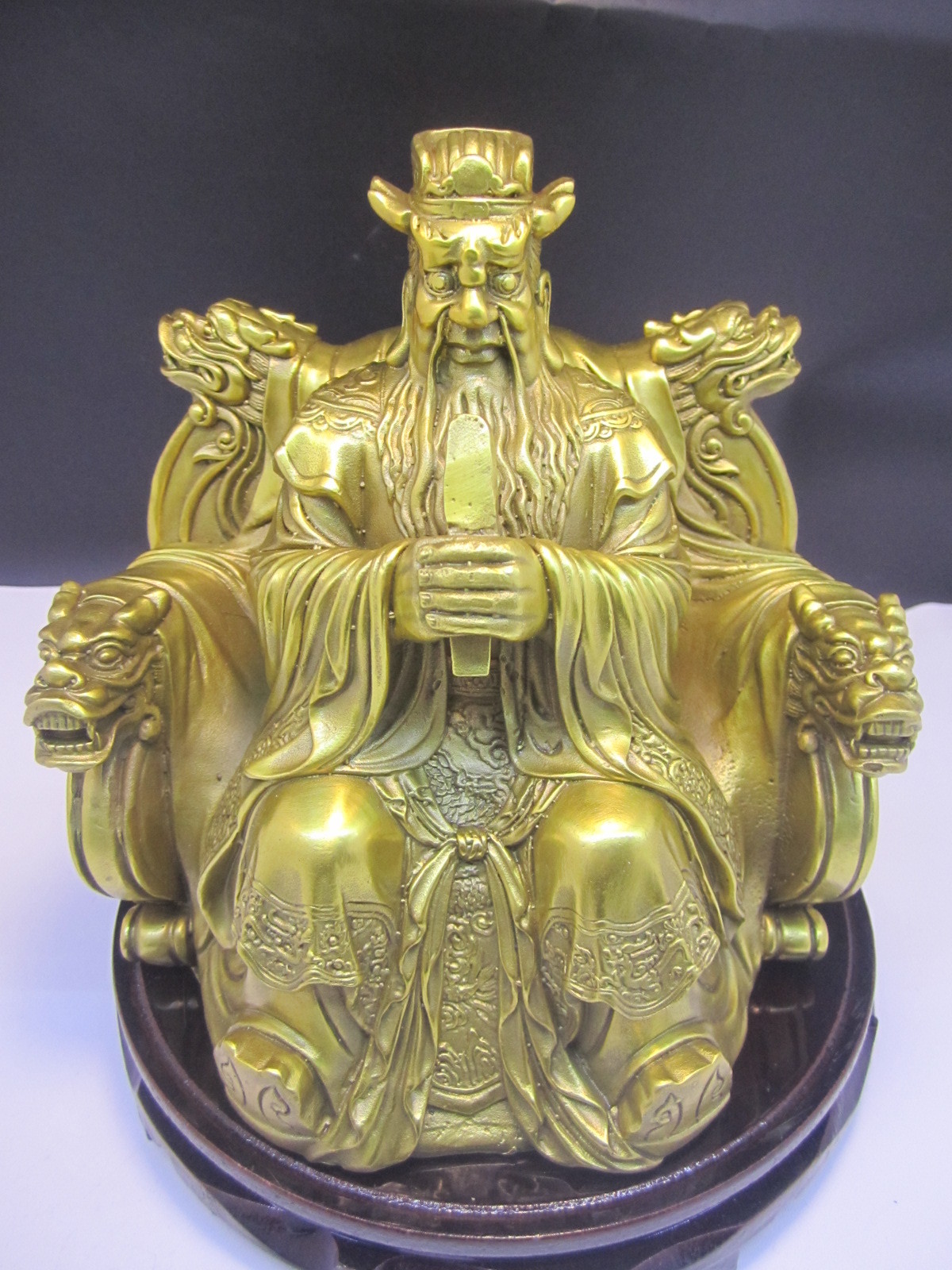 纯铜龙王爷神像 广济东海龙王佛像镇宅供奉招财 四海龙王铜像摆件