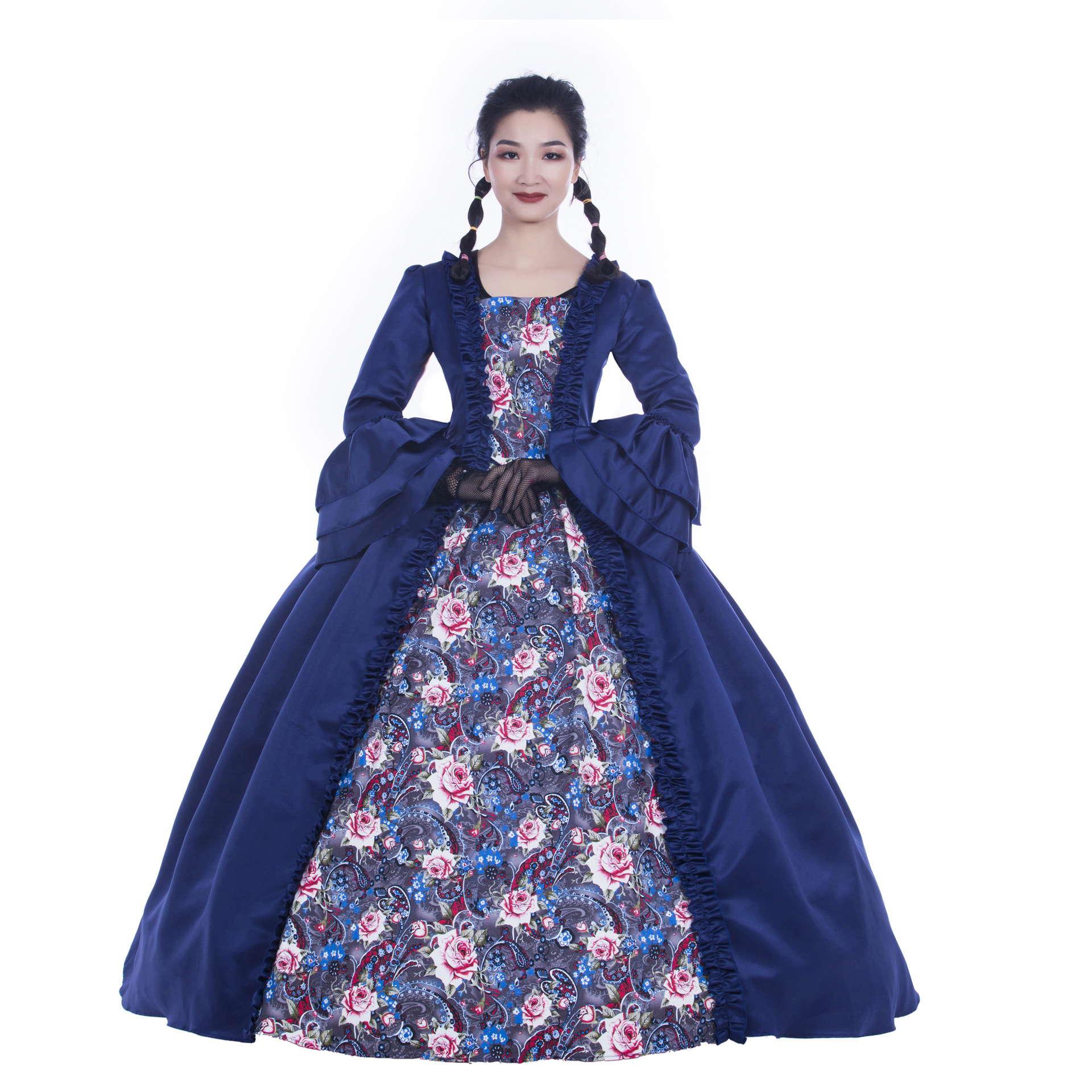 2021新款维多利亚宫廷礼服英式复古欧洲缎面裙子女 订做 一件代发