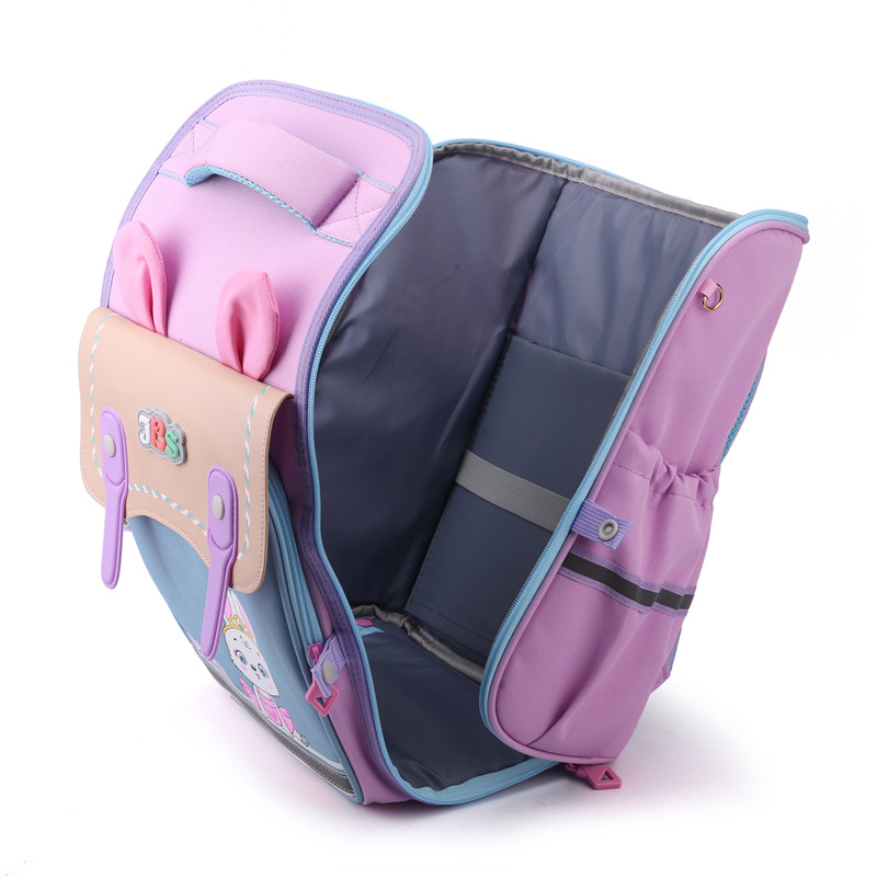 Foreign Trade Cartoon Rabbit Children's Schoolbag Primary School Boys Fourth Grade Girls Super Light and Burden-Free Spine Protection Schoolbag Wholesale