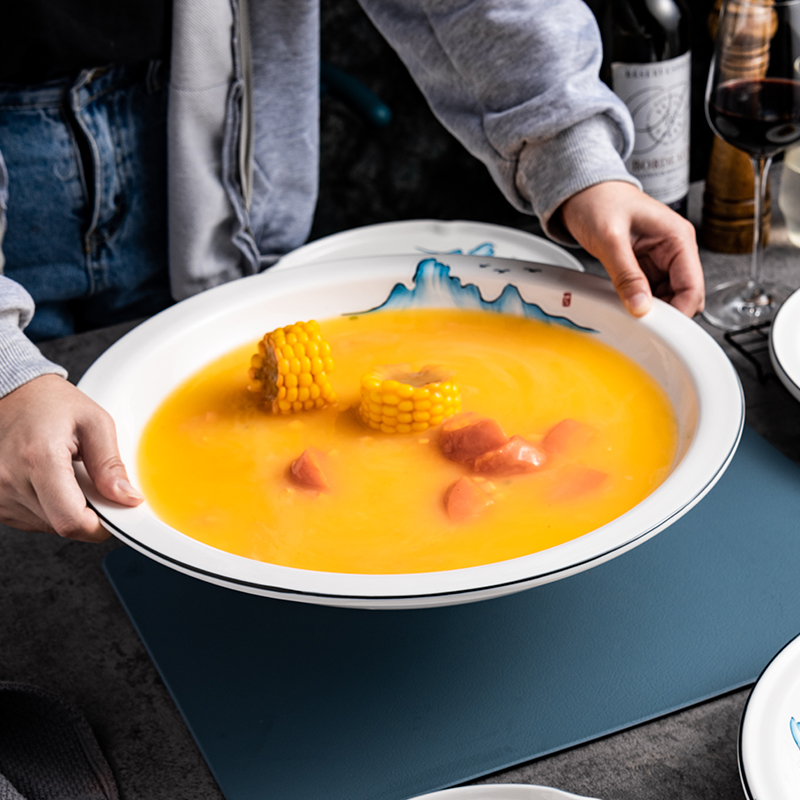 意境菜摆盘艺术菜创意盘川湘菜椒陶瓷盆酒店中国风大号凉菜商店