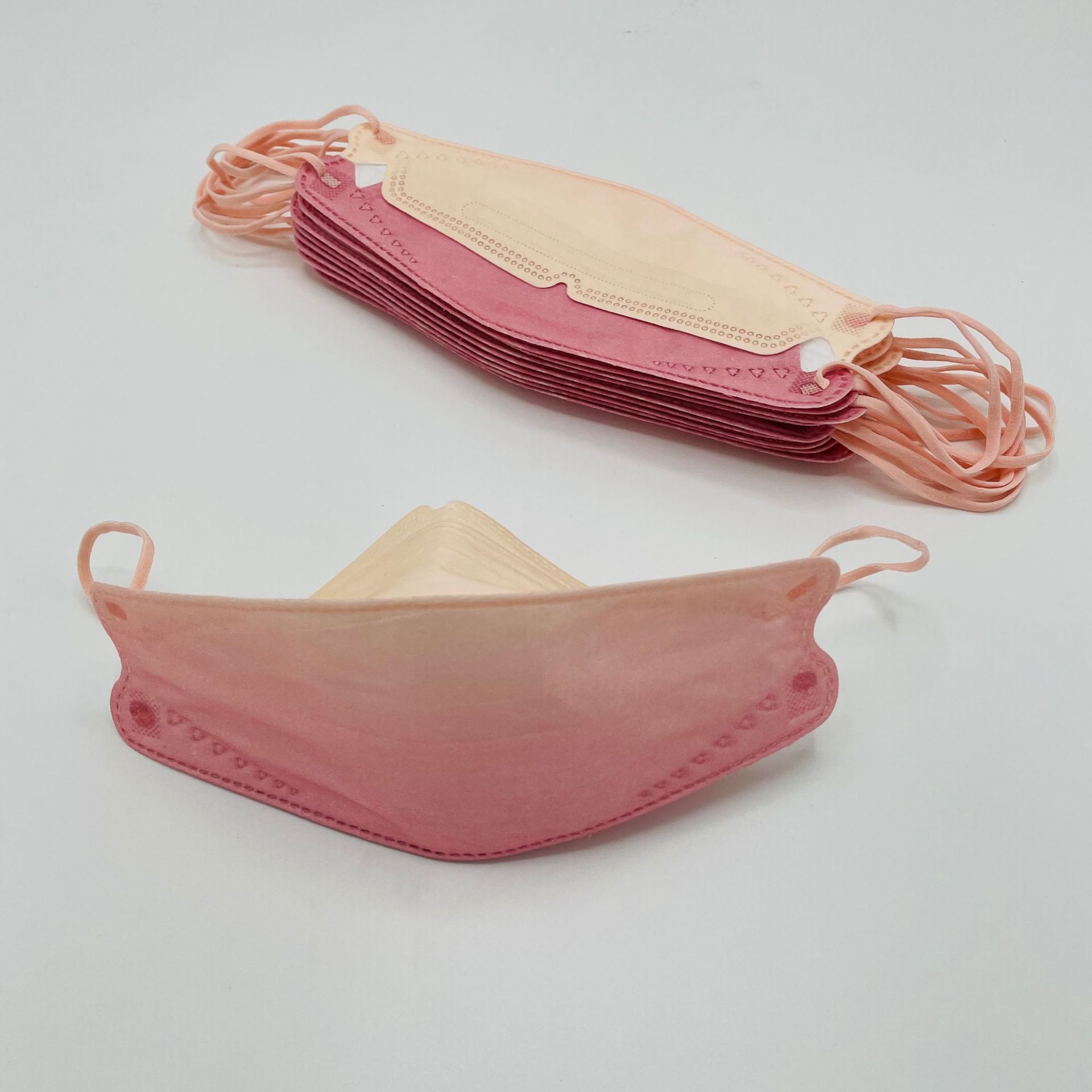 kf94立体鱼型口罩mask四层kn9599%滤效水刺渐变马卡龙10只袋装