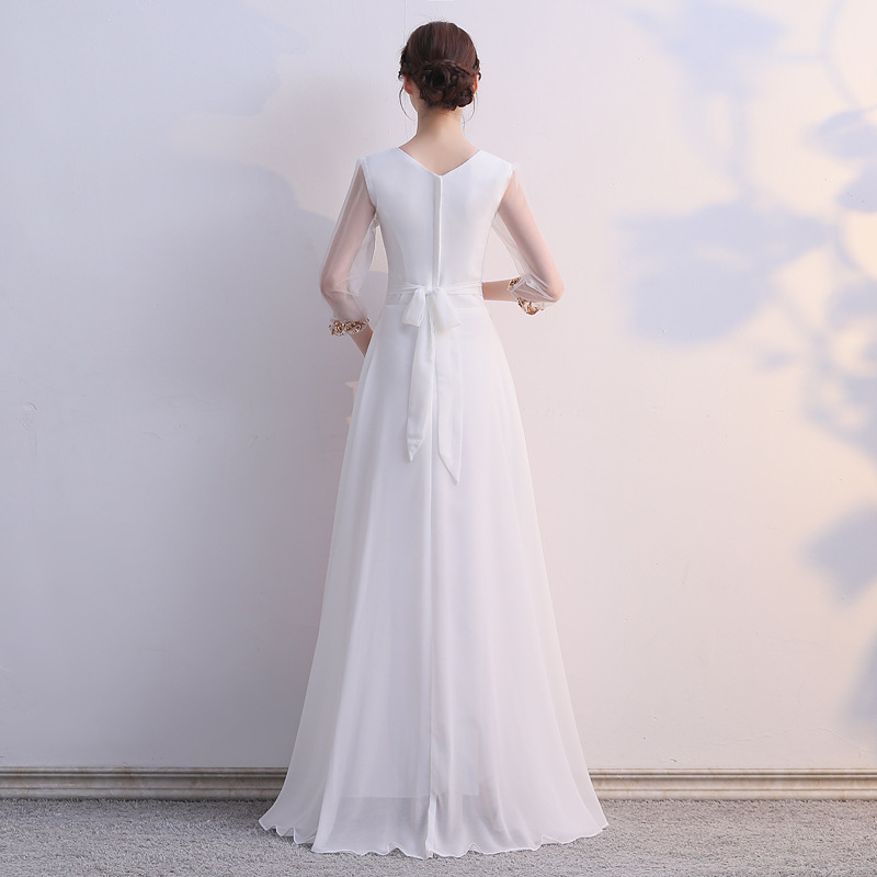 大合唱团演出主持人礼服女长裙高中生2021新款指挥晚礼服成人独唱