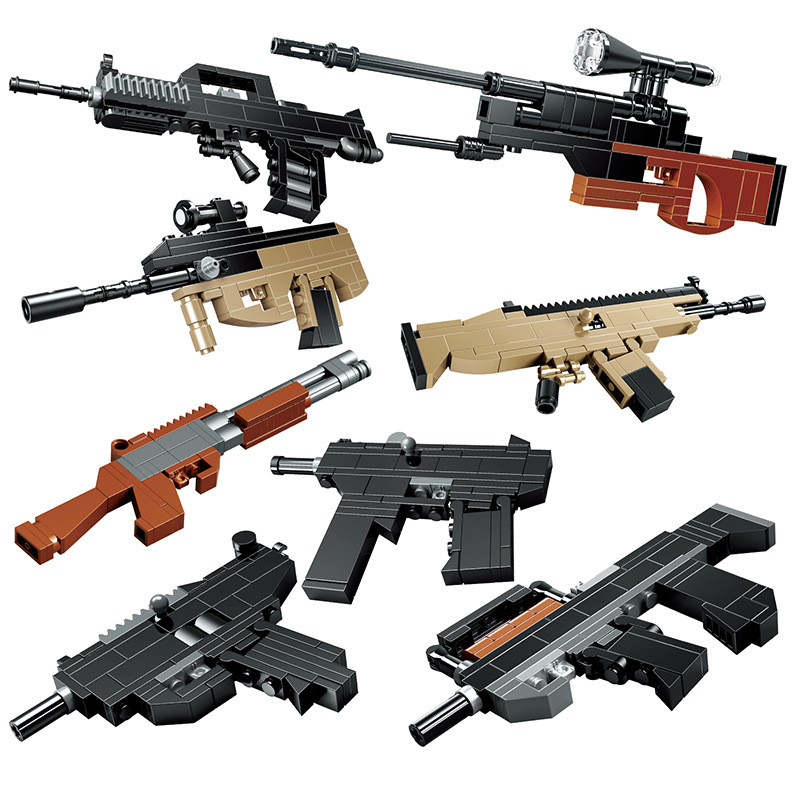 哲高兼容乐高积木枪儿童玩具军事98k吃鸡男孩子益智拼装绝地求生