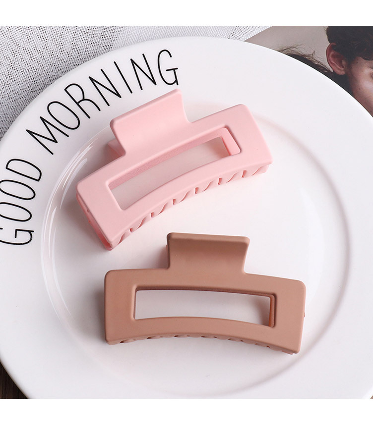 莫兰迪长方形发夹磨砂抓夹韩式简约后脑勺鲨鱼夹盘发卡子一件代发