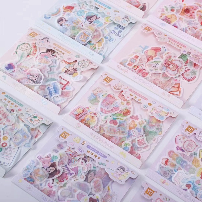 手帐异形贴纸素材包ins风创意diy唯美清晰装饰贴画和纸40入贴纸包
