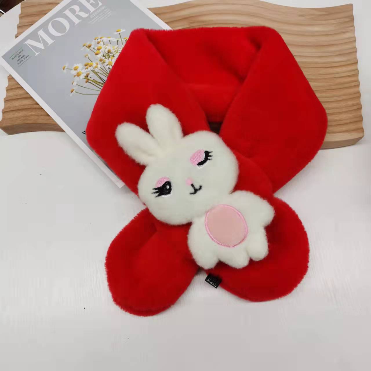 新款兔子毛绒亲子仿兔毛可爱宝宝围脖男童女童毛毛儿童围巾秋冬季