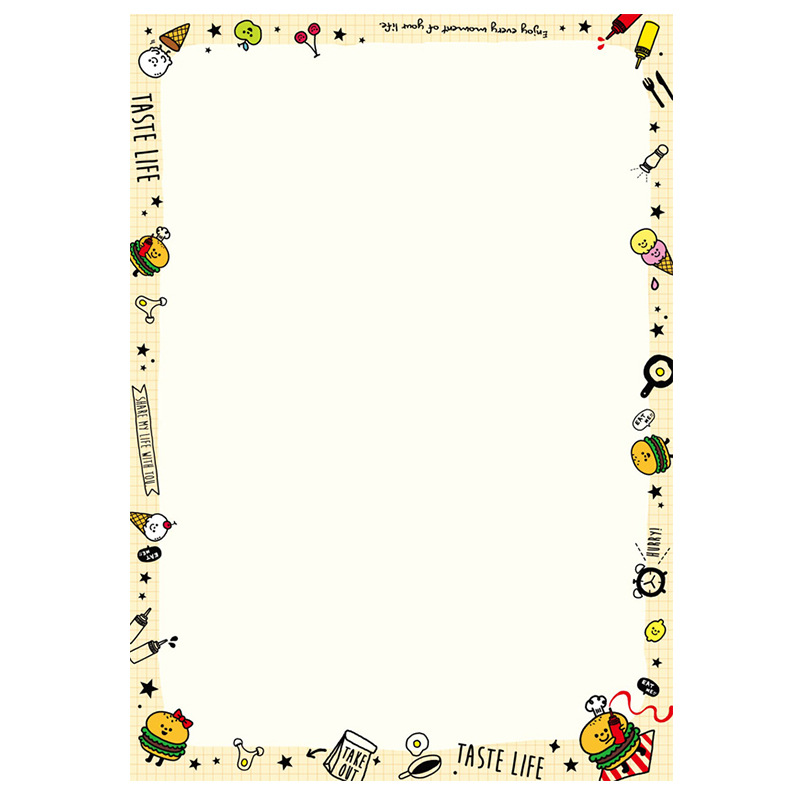 台湾四季学校幼儿园影印纸4彩色打印纸带花纹卡通图案彩色花边小