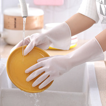 防水家务橡胶厨房家用胶皮手套清洁橡胶透耐用白洗碗批发防滑水胶
