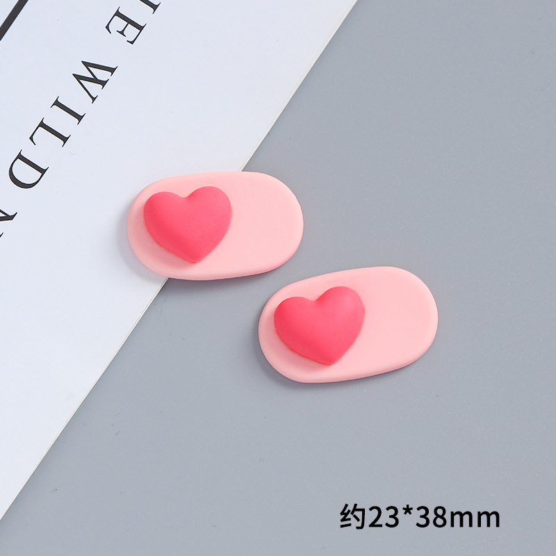 Cute Pink Love Heart Bow Tie DIY Cream Glue Goo Card Material Handmade Jewelry Resin Hair Accessories Small Accessories