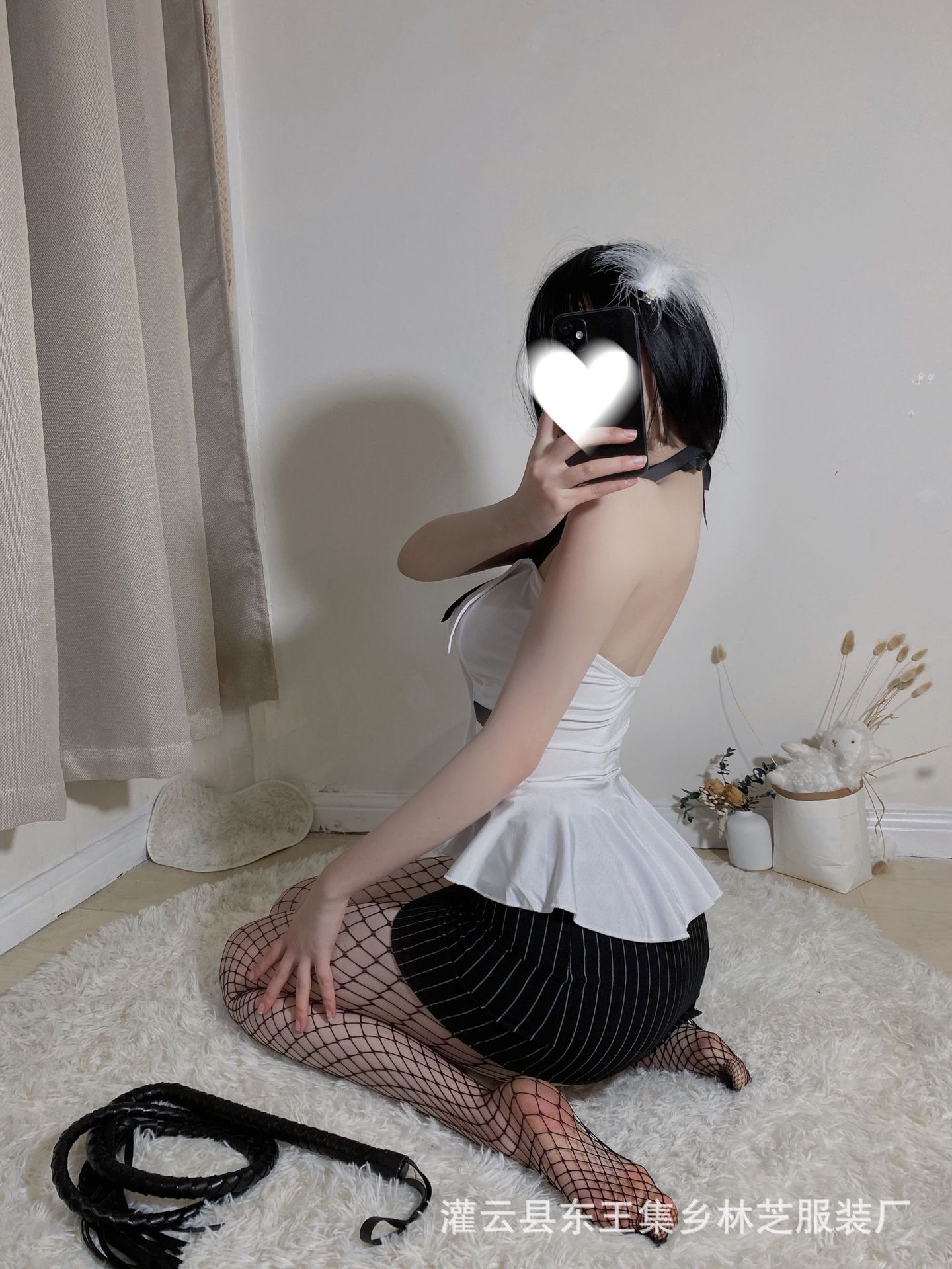 情趣内衣挂脖低胸ol秘书教师制服诱惑性感包臀条纹短裙套装女7029