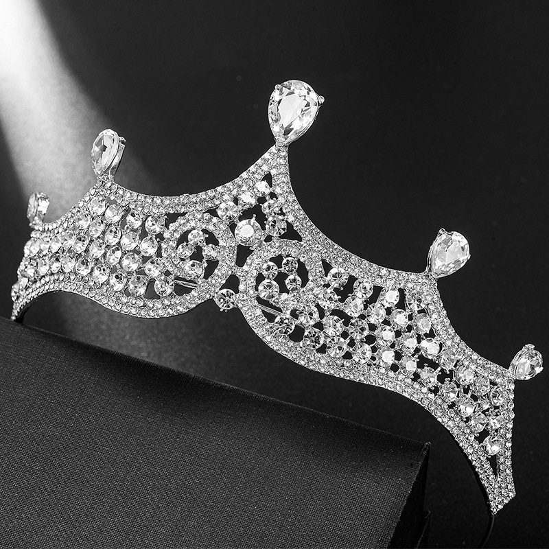 新款欧式复古水钻新娘皇冠头饰黑色王冠发饰结婚首饰婚纱礼服配饰